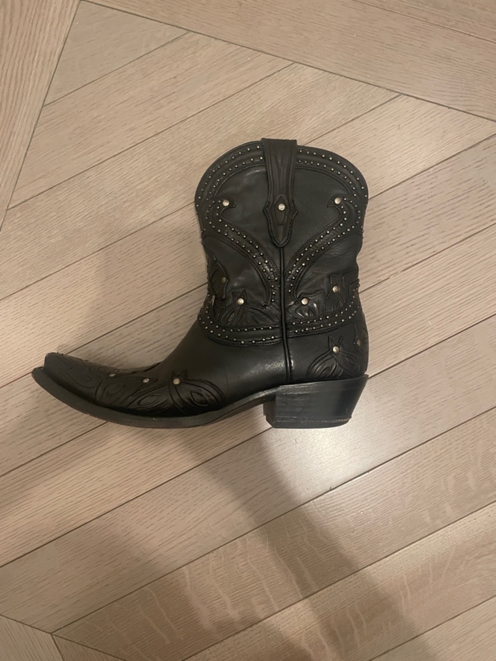 Lucchese Black Heeled Boots